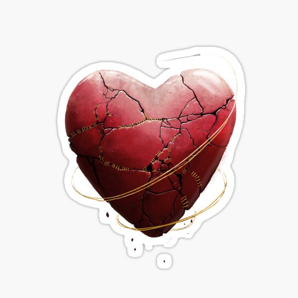 Broken heart black' Sticker