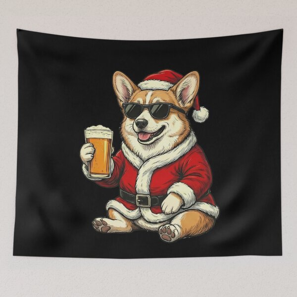 Item preview, Corgi Santa Sunglasses Beer Christmas Funny Dog designed and sold by k3rstman1.