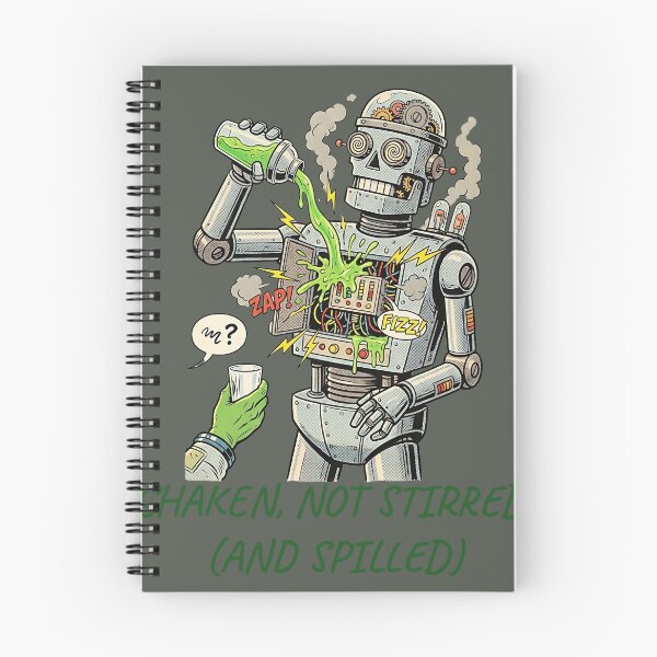 Item preview, Retro Futurism Robot Bartender - Vintage Comic Style Cocktail Fail designed and sold by Dewer Shop.