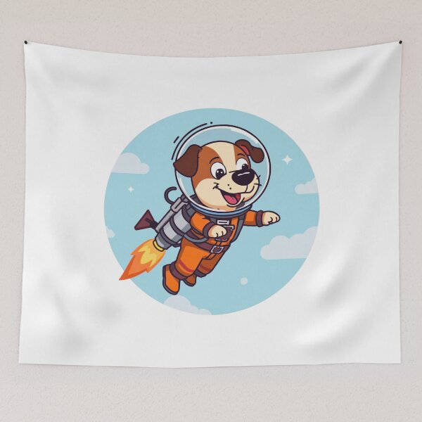 Item preview, Cute Space Dog Astronaut with Jetpack – Funny Cosmic Puppy designed and sold by Kavya Art.