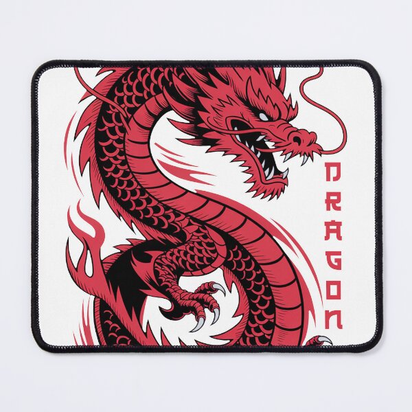 Artikelvorschau, Minimalistische Flammenillustration eines roten Drachen entworfen und verkauft von Lineer22.