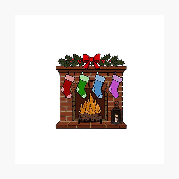 Item preview, Cozy Christmas fireplace  designed and sold by snailpilot.