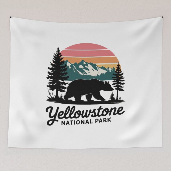 Item preview, Vintage Yellowstone National Park WY Mountain Bear  designed and sold by KotexTemu.