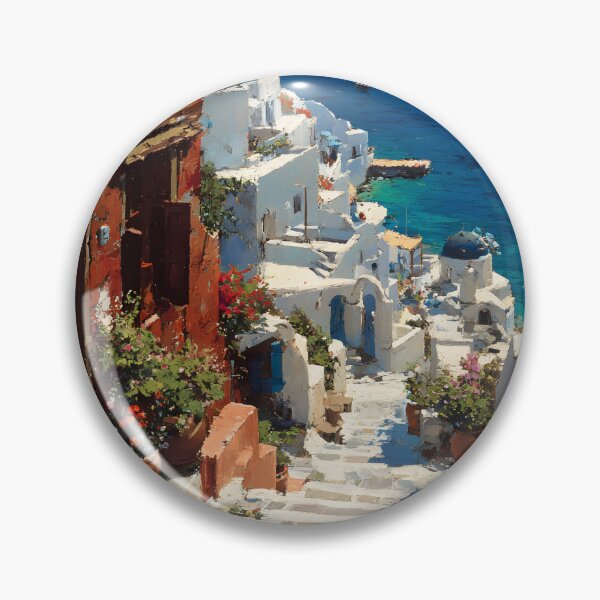 Item preview, Greek Stone Pathway Overlooking the Deep Blue Sea designed and sold by daila70.