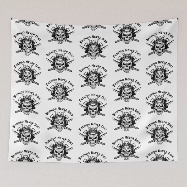 Item preview, Samurai Skull Bushido Never Dies - Black designed and sold by Skulls & Calaveras.