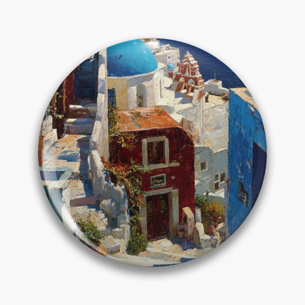 Item preview, Santorini Whitewashed Streets with Blue Domes designed and sold by daila70.