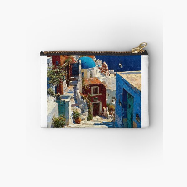 Item preview, Santorini Whitewashed Streets with Blue Domes designed and sold by daila70.