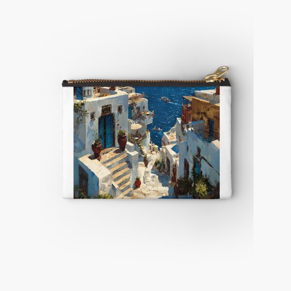 Item preview, Greek Island View with Whitewashed Buildings and Sailboats designed and sold by daila70.