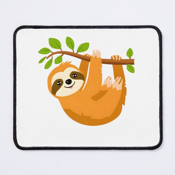 Item preview, Cute Lazy Sloth Hanging on Branch – Kawaii Cartoon Animal Design designed and sold by Kavya Art.