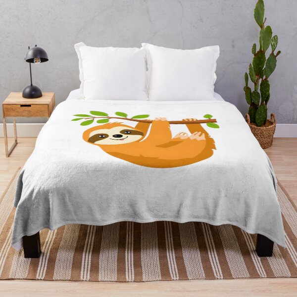 Item preview, Cute Lazy Sloth Hanging on Branch – Kawaii Cartoon Animal Design designed and sold by Kavya Art.