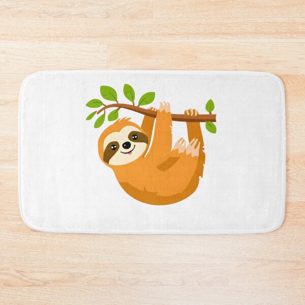 Item preview, Cute Lazy Sloth Hanging on Branch – Kawaii Cartoon Animal Design designed and sold by Kavya Art.