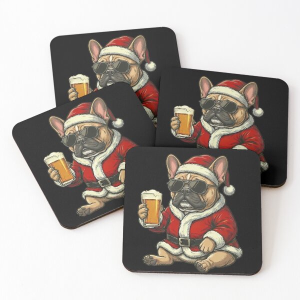 Item preview, French Bulldog Santa Sunglasses Beer Christmas designed and sold by k3rstman1.