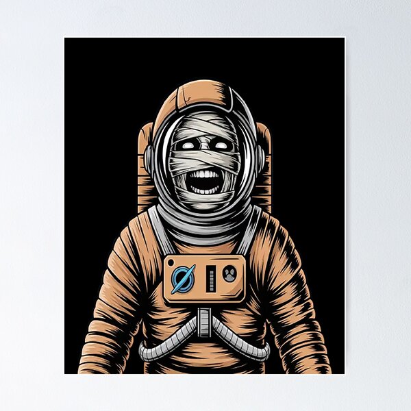 Item preview, Zombie Astronaut in Space Spooky Walk Scary Halloween designed and sold by CottonCandyPrin.