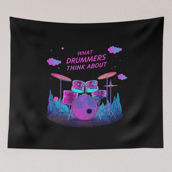 Item preview, What Drummers Think About – Cosmic Neon Drum Set Design designed and sold by SaritaVerseArt.