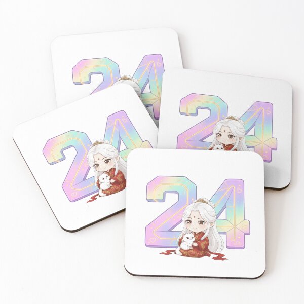 Item preview, Cute 24th Birthday Gift | Neon Holographic Chibi with White Cat designed and sold by PloySaiY.