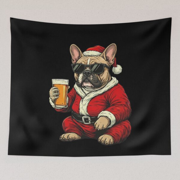 Item preview, French Bulldog Santa Sunglasses Beer Christmas designed and sold by k3rstman1.