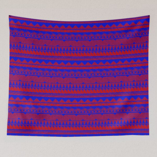 Item preview, Blue and Bright Red Tribal Pattern designed and sold by Steeb757.