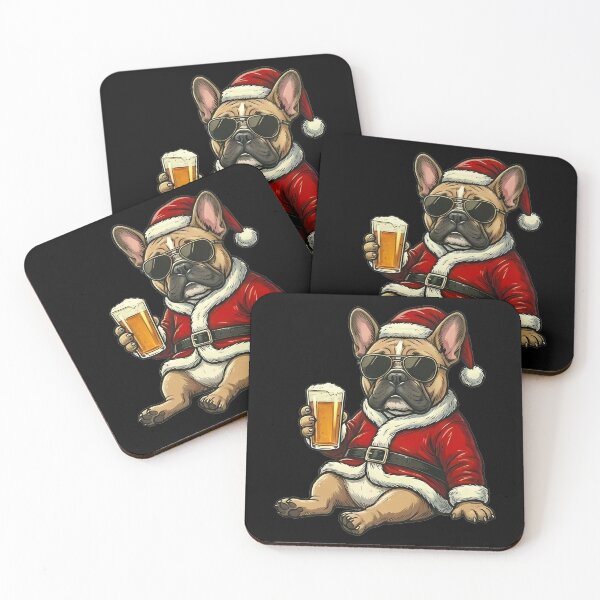 Item preview, French Bulldog Santa Sunglasses Beer Christmas Dog designed and sold by k3rstman1.