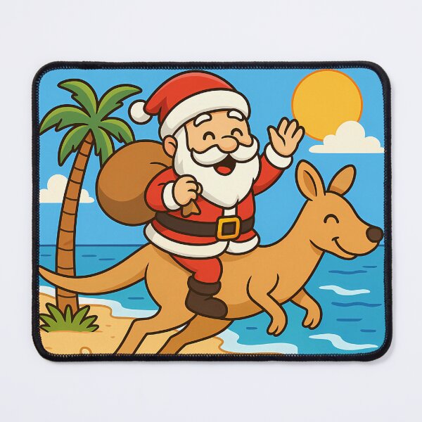 Item preview, Santa Riding Kangaroo Aussie Christmas designed and sold by yPaladino432.