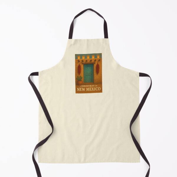 Item preview, Christmas in New Mexico – Turquoise Door with Chili Ristras & Farolitos designed and sold by Novel Works Studio.