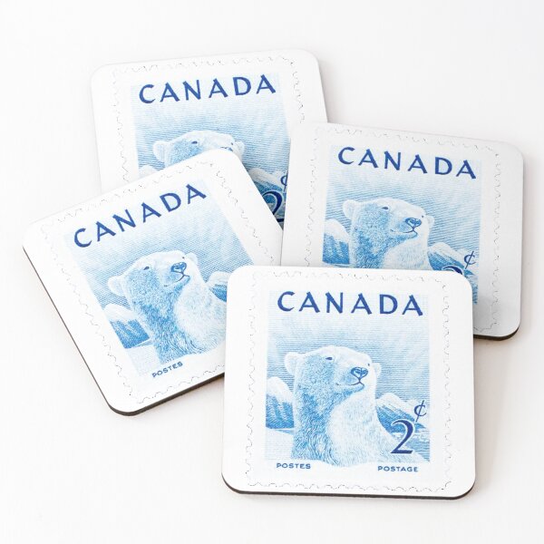 Item preview, Vintage Canadian Polar Bear Postage Stamp designed and sold by red-amber65.