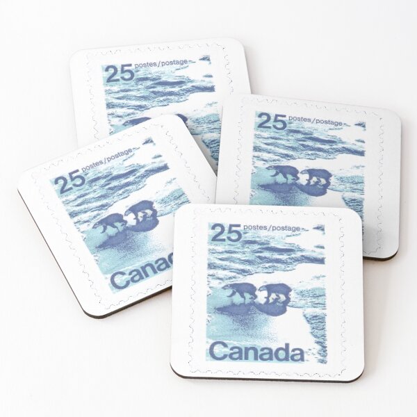 Item preview, Vintage Canadian Two Polar Bears Postage Stamp designed and sold by red-amber65.