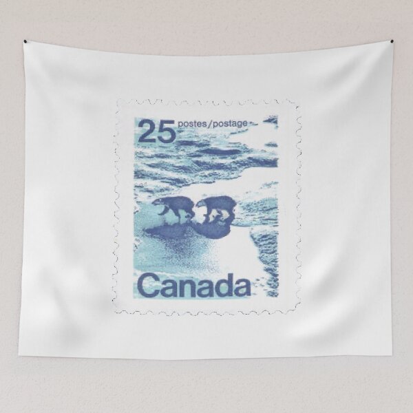 Item preview, Vintage Canadian Two Polar Bears Postage Stamp designed and sold by red-amber65.