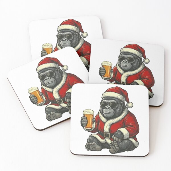 Item preview, Cool Gorilla Santa Hat Beer Lover designed and sold by k3rstman1.