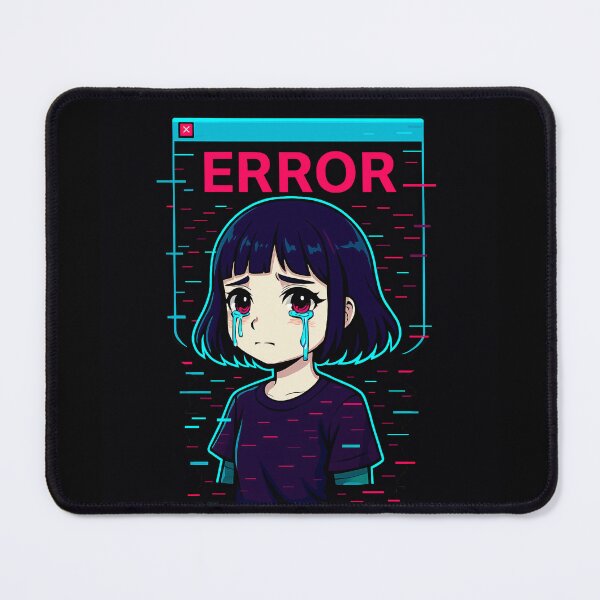 Item preview, Error Girl.exe – Neon Glitch Sad Anime designed and sold by JupiterGlitchEmpire.