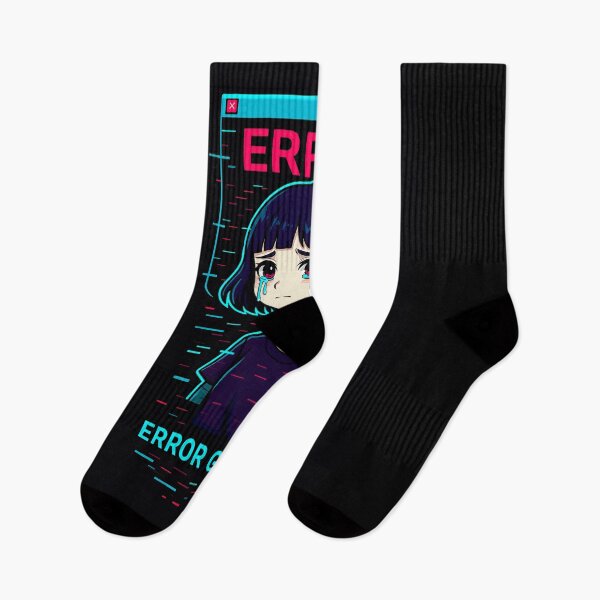 Item preview, Error Girl.exe – Neon Glitch Sad Anime designed and sold by JupiterGlitchEmpire.
