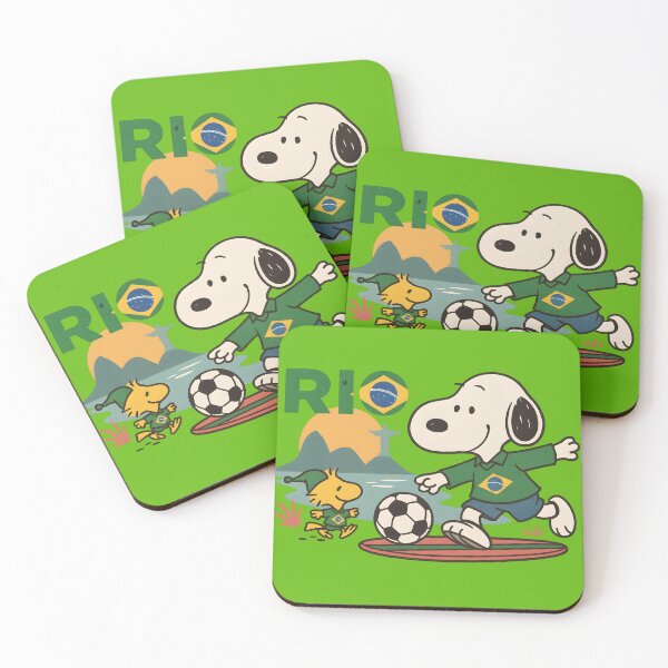 Item preview, Snoopy in Rio – Brazil Soccer Dog & Bird with Flag Shirts designed and sold by Tidal Arts.