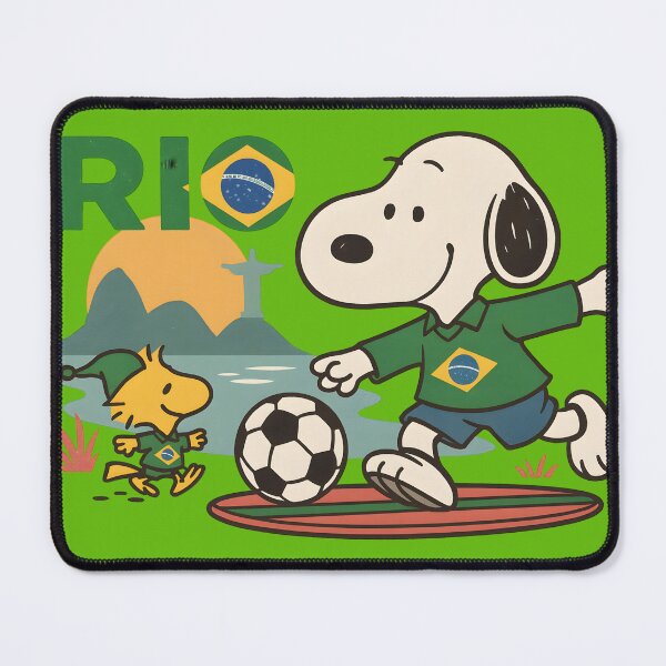 Item preview, Snoopy in Rio – Brazil Soccer Dog & Bird with Flag Shirts designed and sold by Tidal Arts.