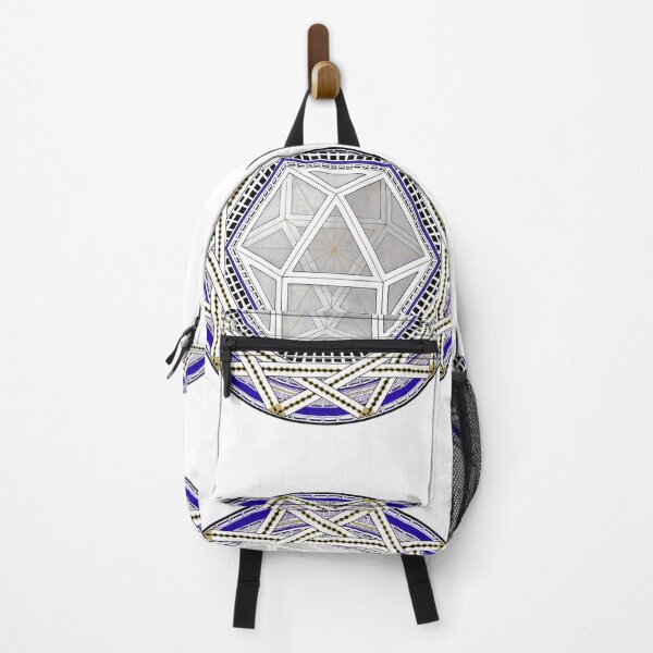 Item preview, Icosahedron Lattice Mandala – Blue & Gold Geometry designed and sold by Portal Mandalas.