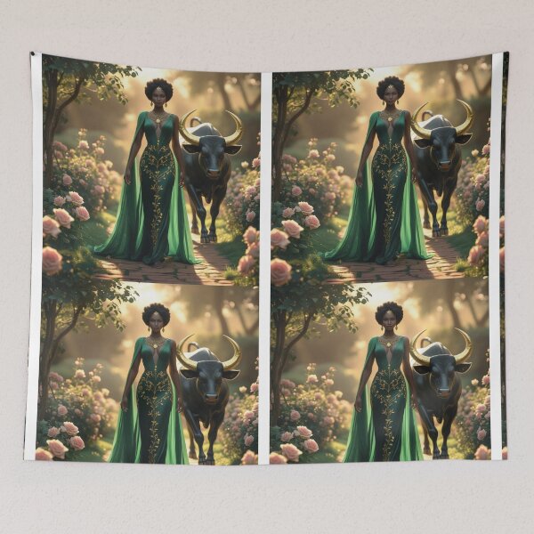 Item preview, Taurus Zodiac Goddess | Afro Futuristic Bull Energy Art designed and sold by Dannygirl999.