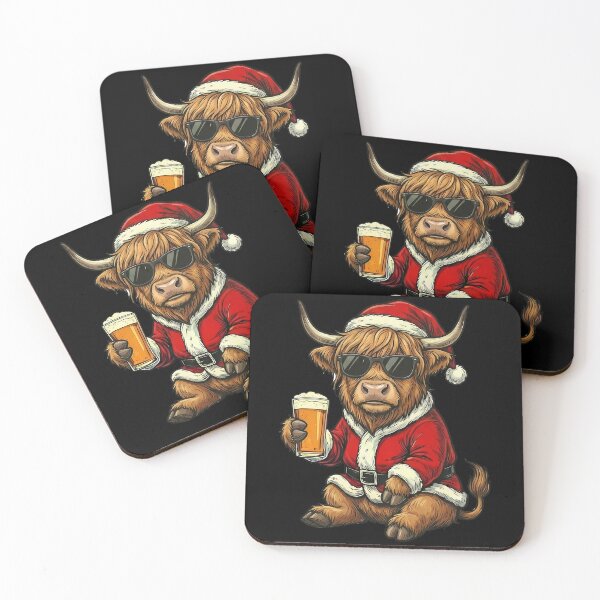 Item preview, Highland Cow Santa Beer Christmas designed and sold by k3rstman1.