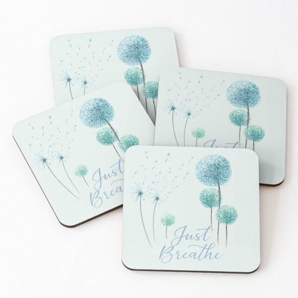 Item preview, Just Breathe (V.1) - Dandelion Seed Watercolor Wish Minimalist Quote Design designed and sold by D-Islamic.