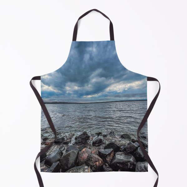 Item preview, Storm Over Lake Superior – Moody Great Lakes Rocky Shoreline & Dark Sky Landscape Art designed and sold by aadventures.