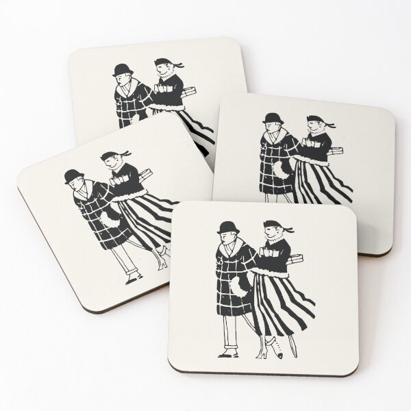 Item preview, Vintage Black and White Couple Illustration – Retro Fashion Line Art designed and sold by AzizamWorks.