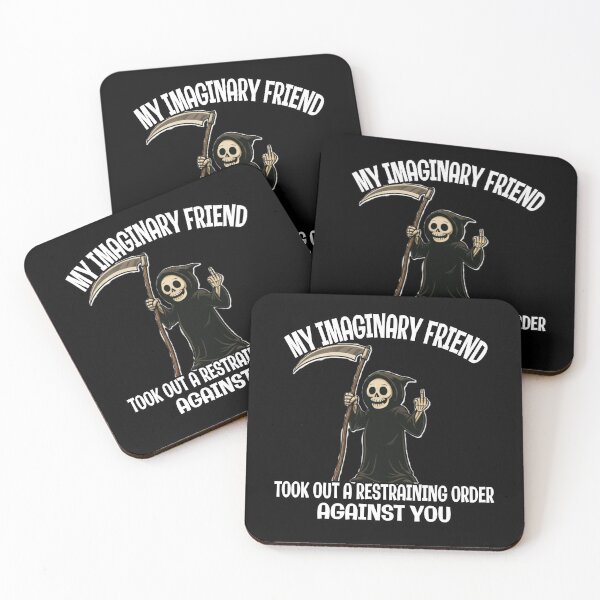Item preview, Imaginary Friend Restraining Order Grim Reaper - Funny Meme designed and sold by A-T-H.