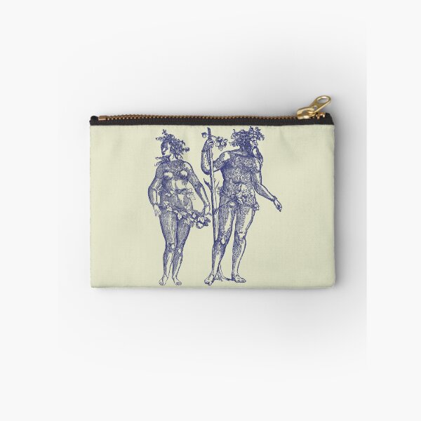Item preview, Wild Man & Wild Woman' Hans Guldenmond Woodcut (indigo blue and light) designed and sold by Larkwort.