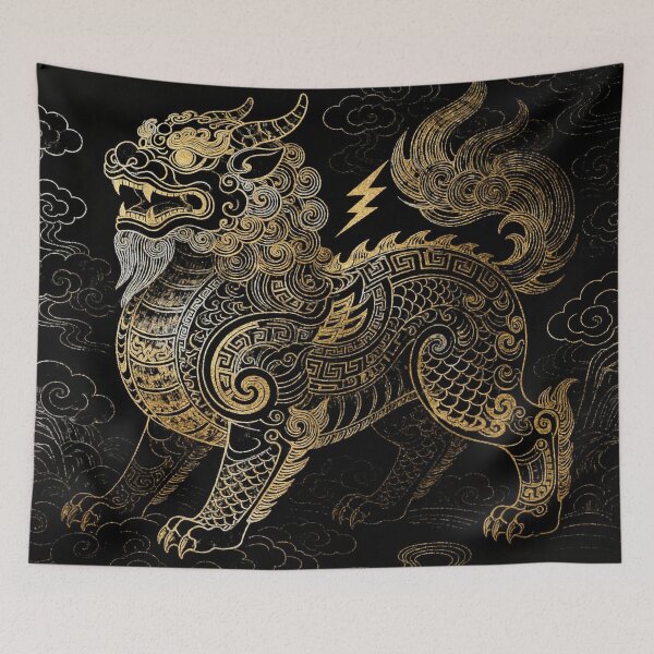 Item preview, Ancient Golden Qilin Guardian of the Clouds designed and sold by zzz888.