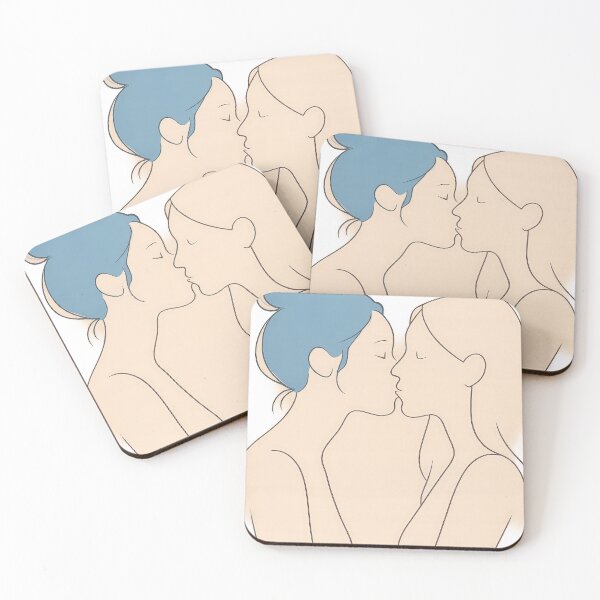 Item preview, Two Women Kiss Line Art Romance designed and sold by Cine8.