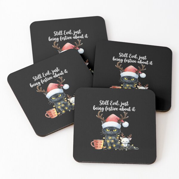 Item preview, Funny Still Evil Just Being Festive About It Cat Christmas  designed and sold by JEFDodsonArt.