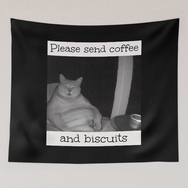 Item preview, Please send coffee and biscuits Brainrot Meme designed and sold by Pawrizzma POD.