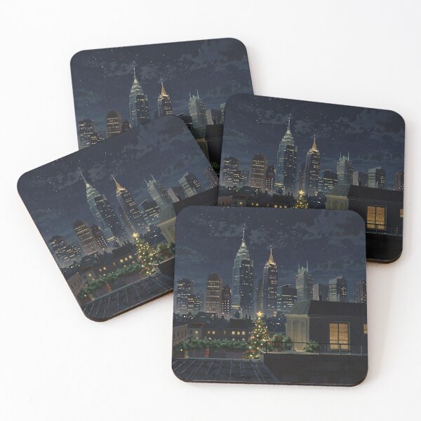 Item preview, Christmas City Skyline - Festive Urban Nightscape designed and sold by Glitchart66.