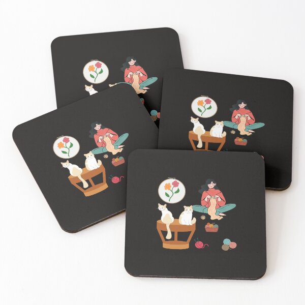 Item preview, Embroidery & Knitting with Cats designed and sold by KittenAndCo.