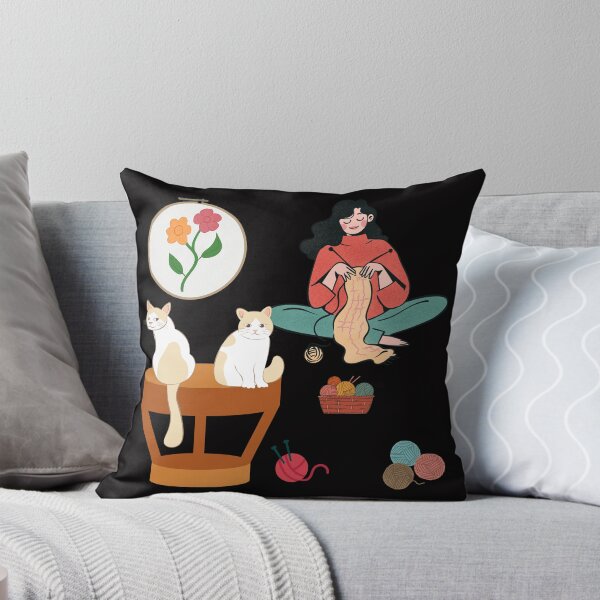 Item preview, Embroidery & Knitting with Cats designed and sold by KittenAndCo.