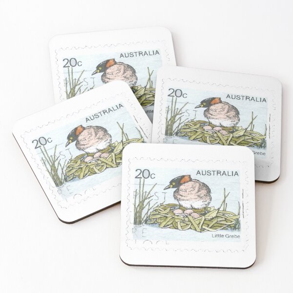 Item preview, Australia Little Grebe Bird Vintage Postage Stamp designed and sold by red-amber65.