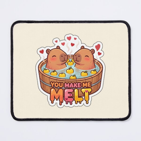 Item preview, Valentine You Make Me Melt Cute Capybara Couple in Hot Tub designed and sold by Nuist25.