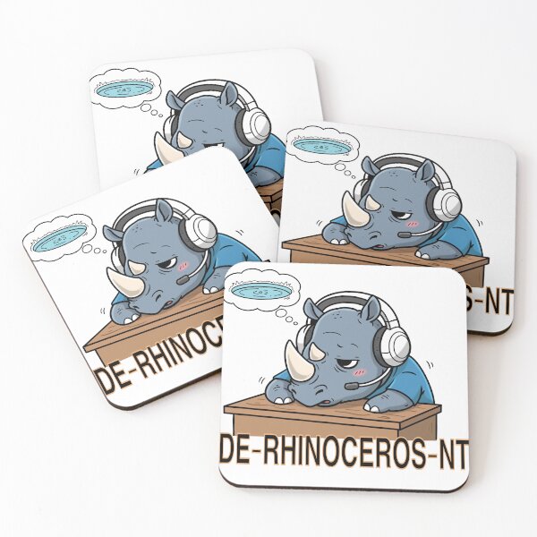Item preview, Tired RHINOCEROS Gamer with Headset – Funny Hungry Cartoon designed and sold by holywarter.